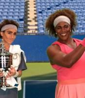 These are role-reversed costumes - a woman as Rafa, and a man as Serena.