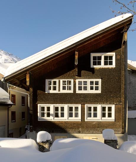 Swiss family getaway small space renovation with facade