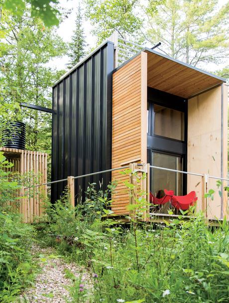 Wisconsin cabin with rainwater catchment system by Revelations Architects/Builders.