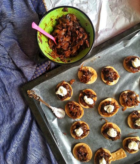 Caramelized Onion Mushroom Canapes {during Little A’s play-date}