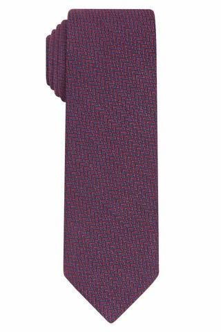 skinny red heringbone tie