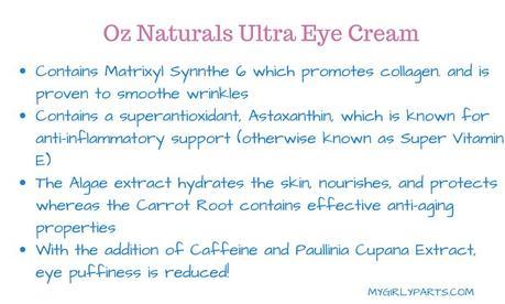 Oz Naturals Ultra Ageless Eye Cream Ingredients