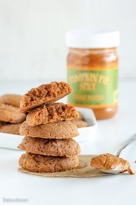 These super easy Cookie Butter Cookies only have three ingredients! This quick recipe will become a staple once you try these soft, flavorful cookies.