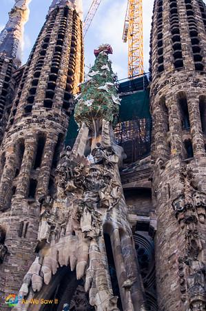 Gaudi's Sagrada Familia cathedral even has a Christmas tree!