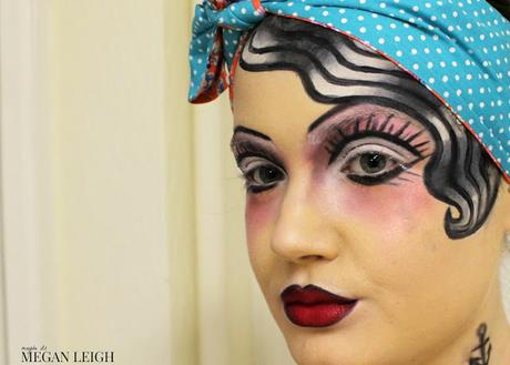 Classic Tattoo Pin Up Girl - Halloween Makeup