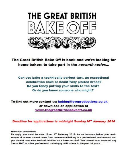 The Great British Bake Off Flyer in JPEG