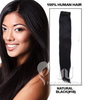  24 inch Natural Black(#1B) Straight Indian Remy Hair Weave