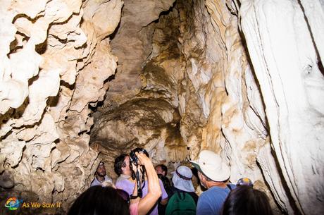 Inside a small cave