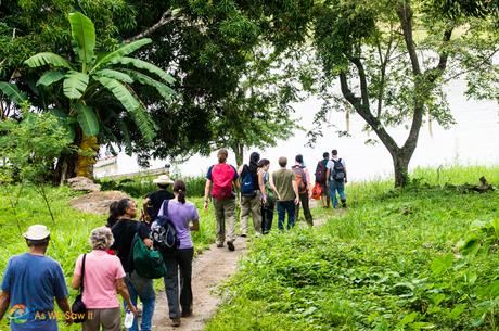 walking to boats in Panama rainforest