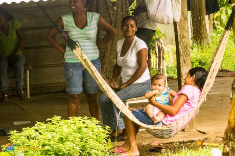 Campesinos relax in their village