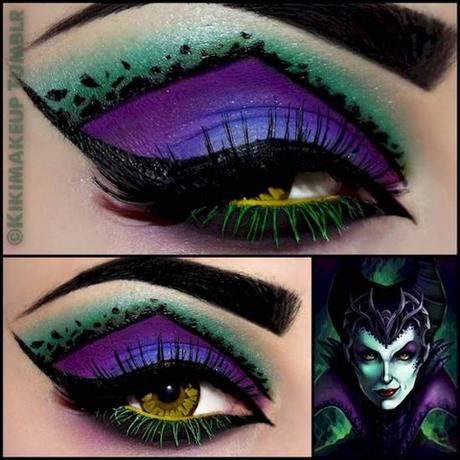 Maleficent Halloween eye makeup