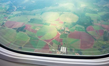 View of Cuban farm fields from the plane