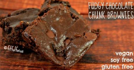 Fudgy Chocolate Chunk Brownies | Vegan | Gluten Free | Soy Free | Flourless Brownies | Healthy Dessert
