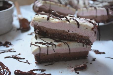 Raw + Vegan Neapolitan Cake Bars