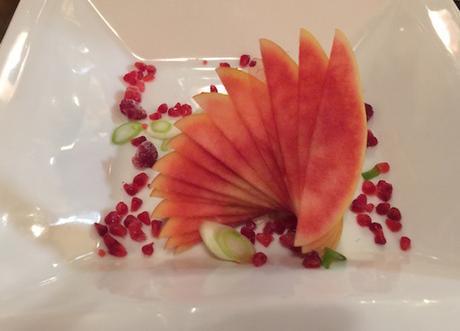 Apple with Pomegranate Seeds by Chef Shon of Sego Restaurant, Kanab UT