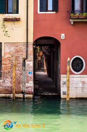 Some Venice passageways end at water.