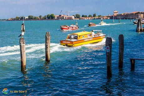 An ambulance in Venice Italy