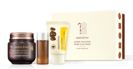 innisfree Green Christmas Super Volcanic Pore Clay Mask Set resized