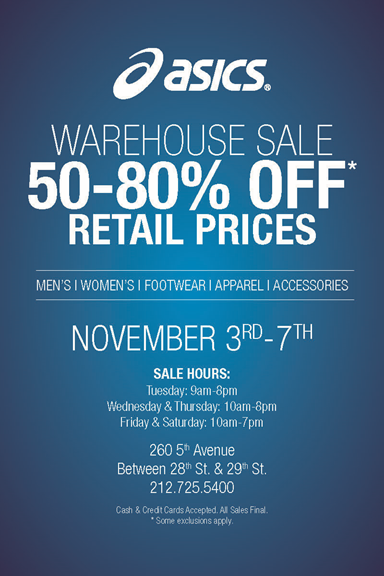 SHOPPING NYC: ASICS Warehouse Sale