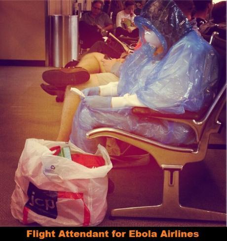 woman in hazmat suit in Dulles