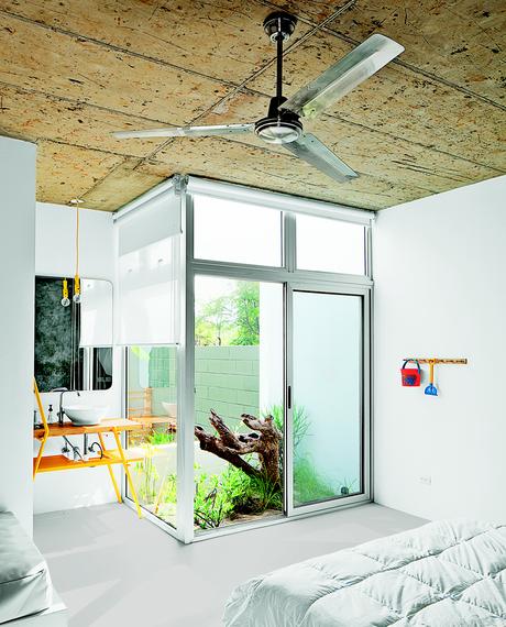 modern beach houseguest room interior garden vanity