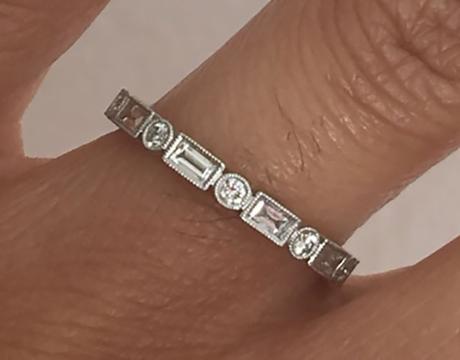 hathalove's Distinct Diamond Baguette Eternity Band (Top View) - image by hathalove