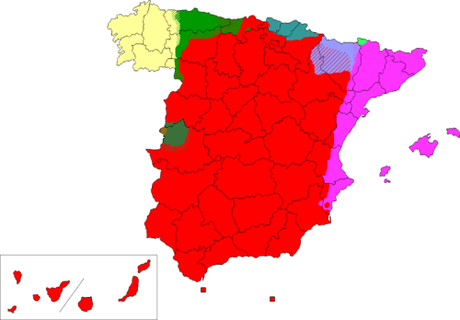 Map of the languages of Spain.