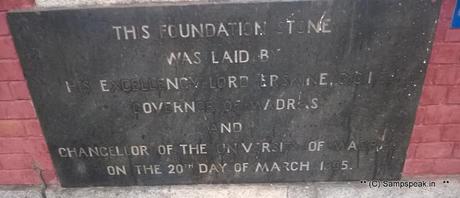 Marina campus of University of Madras ~ Lord Erskine, Governor of Madras