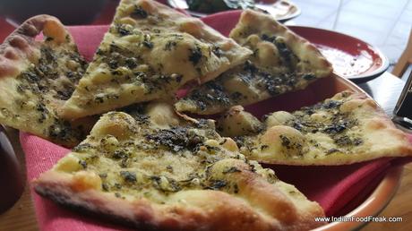 Foccacia with pesto sauce