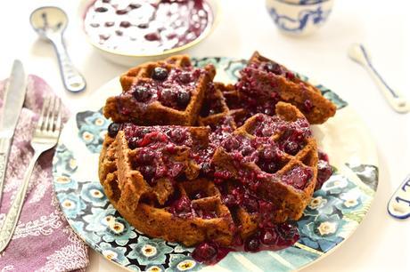 Plantain Waffles with Berry Compote (Paleo, AIP, Grain Free, Dairy Free)