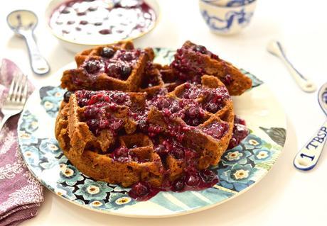 Plantain Waffles with Berry Compote (Paleo, AIP, Grain Free, Dairy Free)