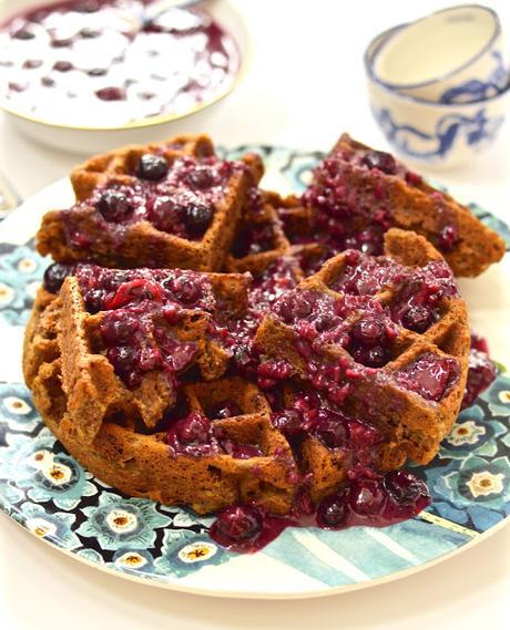 Plantain Waffles with Berry Compote (Paleo, AIP, Grain Free, Dairy Free)