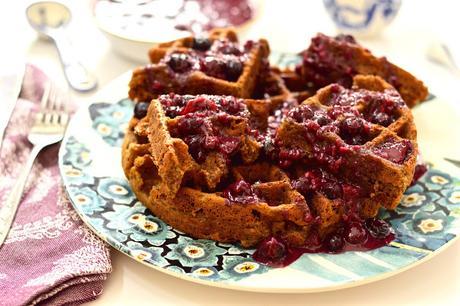 Plantain Waffles with Berry Compote (Paleo, AIP, Grain Free, Dairy Free)