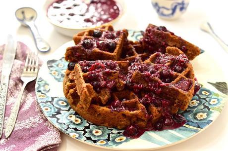 Plantain Waffles with Berry Compote (Paleo, AIP, Grain Free, Dairy Free)