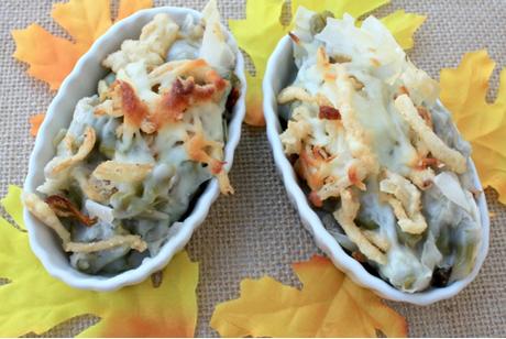 Individual Cheesy Green Bean Casserolettes