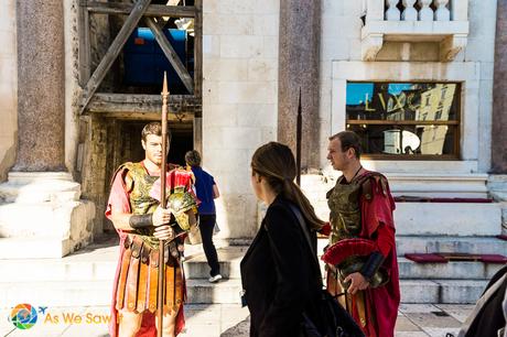 For a fee, you can pose at the Peristil with a couple of “Roman soldiers” 