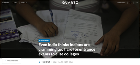 The Quartz homepage gains renewed attention