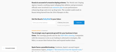 The Quartz homepage gains renewed attention