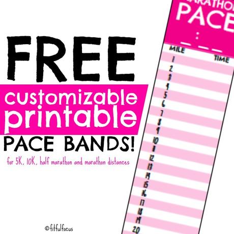 FREE Customizable, Printable Pace Bands | Racing Tools | Running Gear