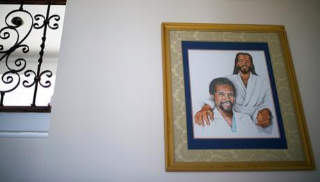 Painting of young Carson and Jesus (!) in hallway