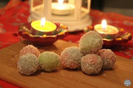 Coloured Coconut SnowBalls – Diwali Recipe