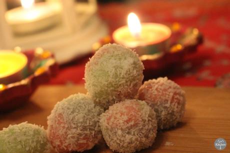 Coloured Coconut SnowBalls – Diwali Recipe