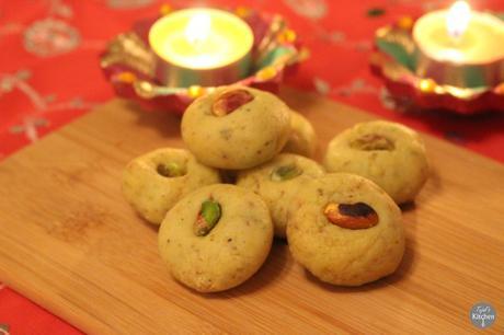 Pistachio Rose Peda ( Milk Fudge) Diwali Sweets