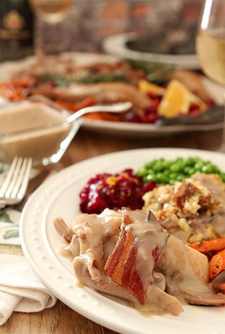 Maple-Roasted Turkey with Sage, Bacon, and Cornbread Stuffing