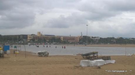 Marina at random - puddles of water - rough sea - new born calf and buffaloes walking !!!