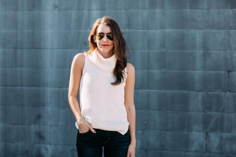 Skinny Jeans Amy Havins wears hudson skinny jeans with sleeveless sweater.