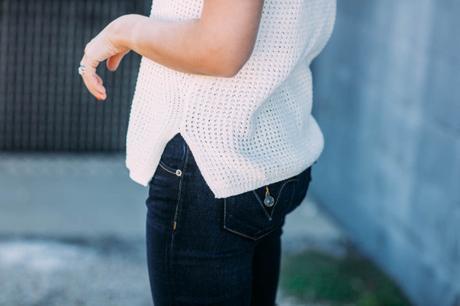 Skinny Jeans Amy Havins wears hudson skinny jeans with sleeveless sweater.