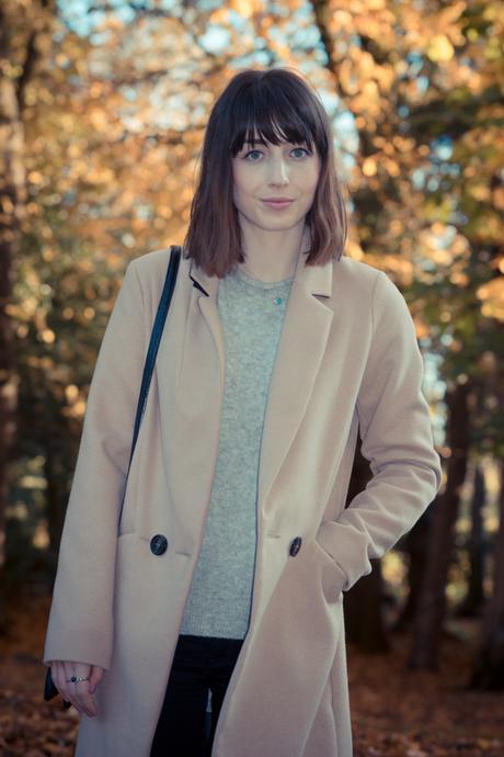 Hello Freckles Autumnal Outfit Tan Coat Oasis and Ash Boots