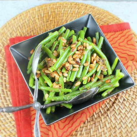 Turkey Trimmings: 50 Amazing Thanksgiving Side Dishes Green Beans with Caramelized Shallots and Pine Nuts