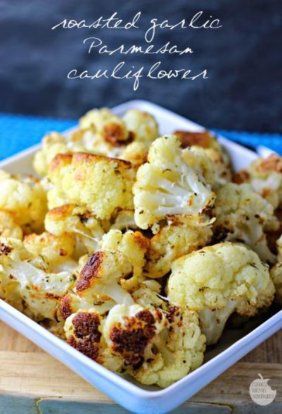 Turkey Trimmings: 50 Amazing Thanksgiving Side Dishes Roasted Garlic Parmesan Cauliflower